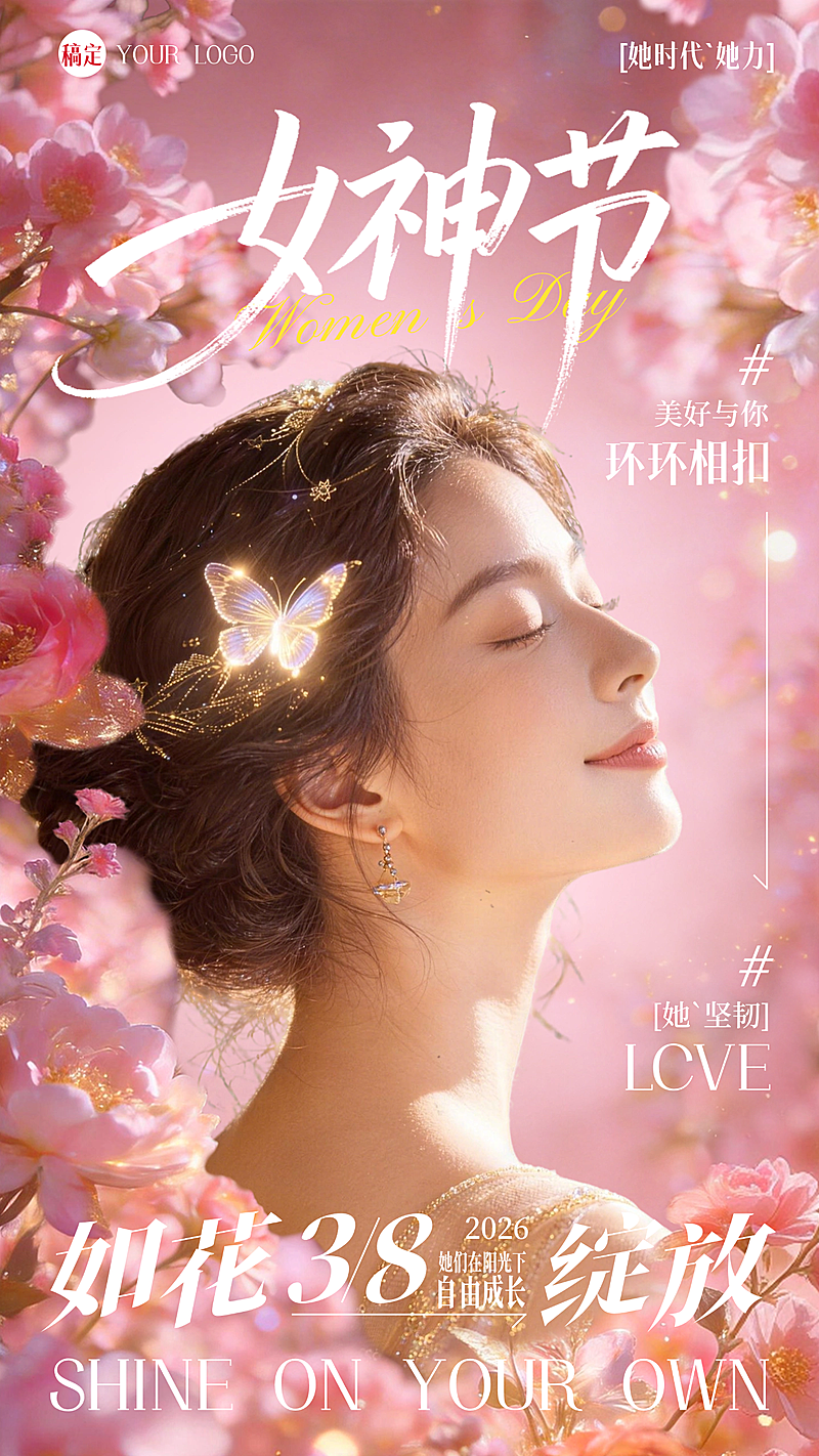 三八妇女节节日祝福手机海报