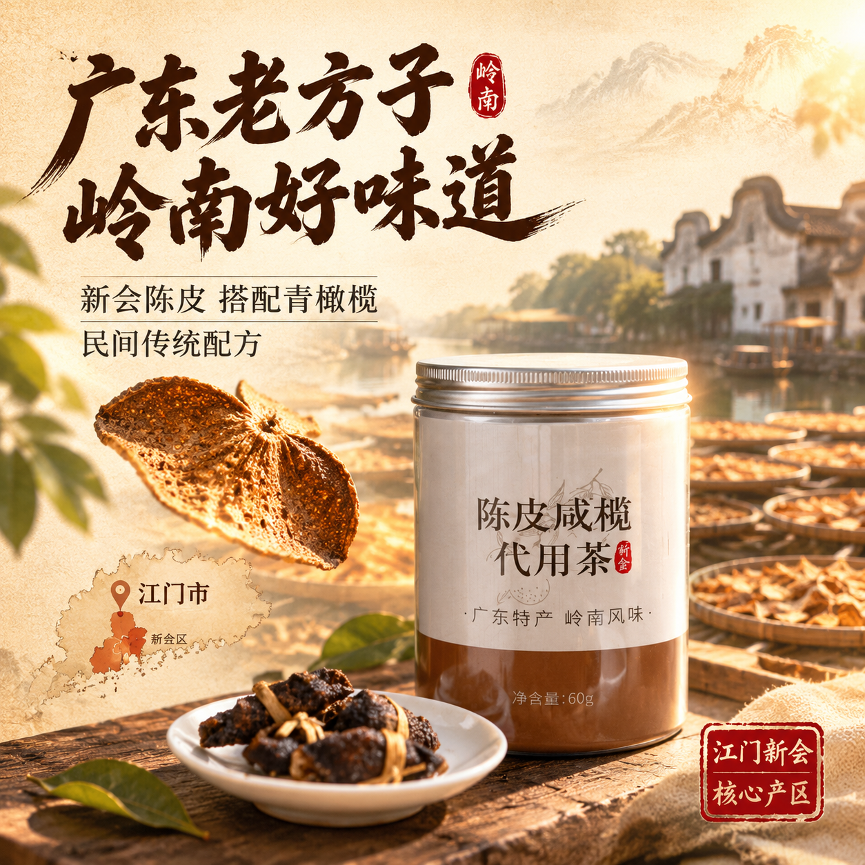 [主图-4] 地道岭南特色 新会核心产区 产地溯源图 [统一基… - 图片创意预览