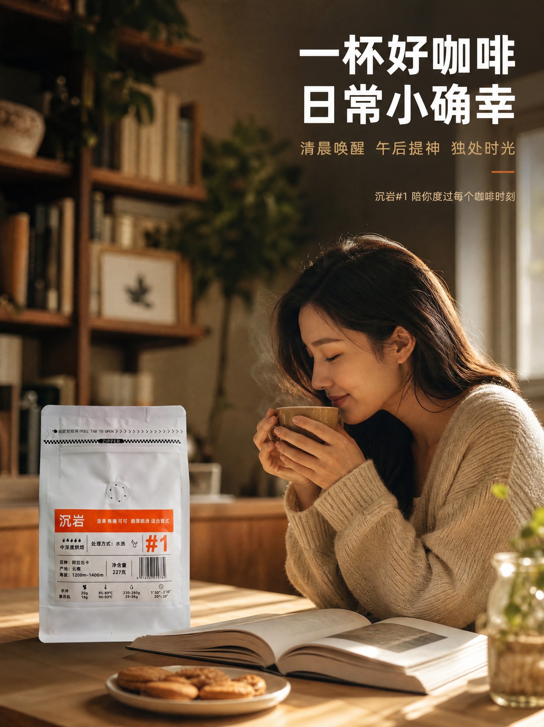 [商品] 使用【图2】云巅咖农沉岩#1咖啡豆白色自立袋包装沉岩… - 图片创意预览