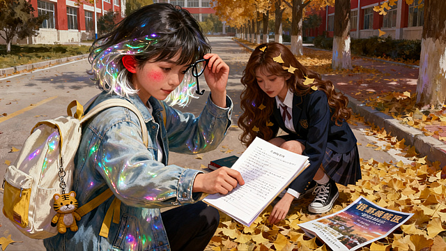 林晓慌张推辞，觉得自己不行
「图片1」特写林晓的手，慌忙抢作文本，黑框眼镜滑到鼻尖，林晓抬手推眼镜，耳朵红到耳根，摇头，特写面部表情，腼腆慌张，写实人像「图片1」