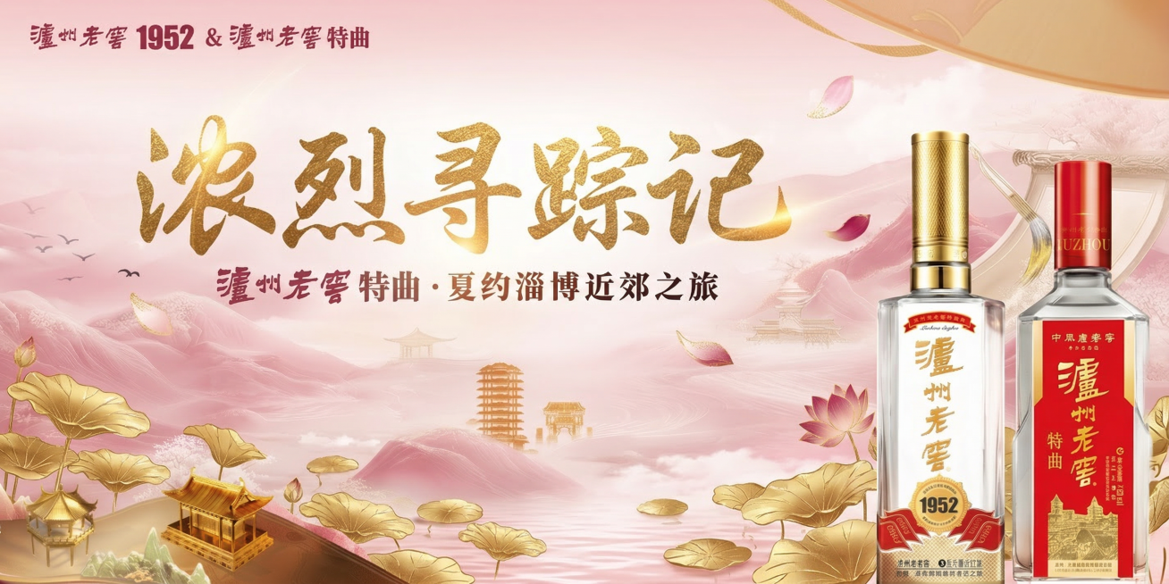 整体换成淡粉色，夏天氛围“春约”变成“夏约”文字颜色根据色调改变。画面字和酒不变。造景换成夏天的风格的造景（荷叶金色），保持整体风格不变。不要过多的色彩变化（花朵），和原风格基本一致，绿色变粉色。飘的预览效果
