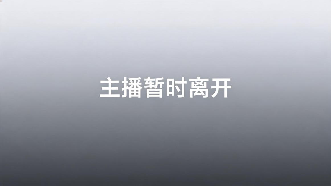 简约商务风主播暂时离开提示图，居中大号文字“主播暂时离开”，干净灰色渐变背景预览效果