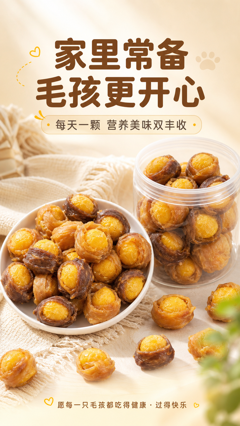 [商品] 使用【图1】肉绕蛋黄宠物零食双口味全家福，浅色鸡肉款… - 图片创意预览