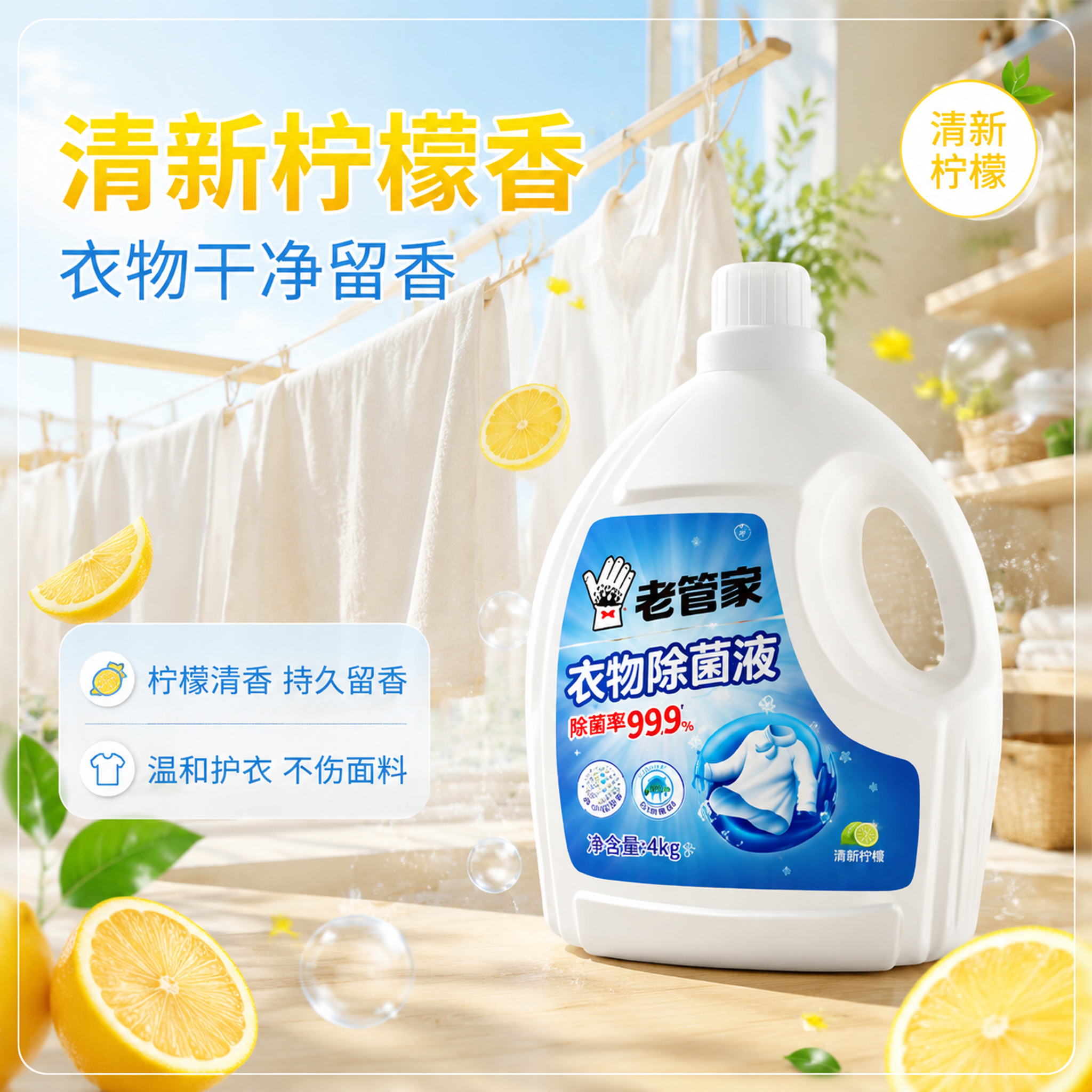 [主图-3] 清新柠檬香 衣物干净留香通感表达图。 [氛围风格… - 图片创意预览