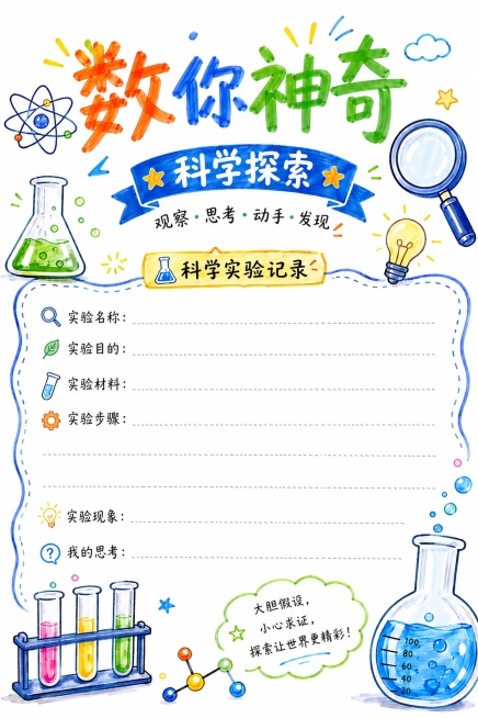 将原图大标题修改为“数你神奇”，保留原有马克笔手绘风格、白底、所有其他排版、装饰元素和文字内容不变，只修改标题文字，保持尺寸210*297，文字清晰预览效果
