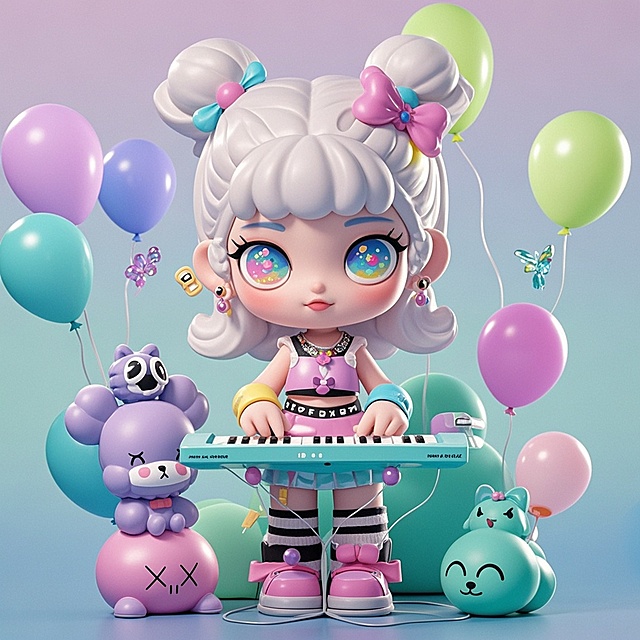 一个女生弹电子琴