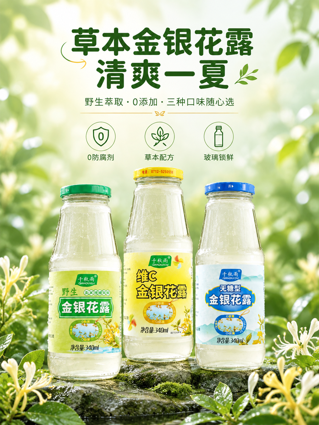 [商品] 使用【图2】三款金银花露全家福（野生型绿盖绿标、维C… - 图片创意预览
