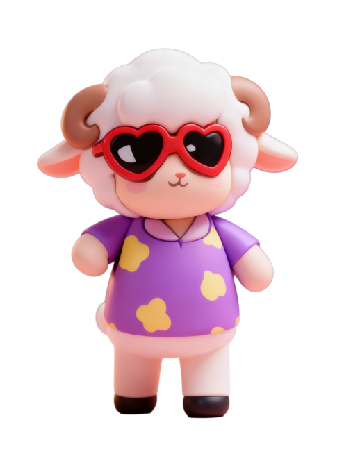 「图片1」只保留小羊，背景和文字去掉，改变风格预览效果