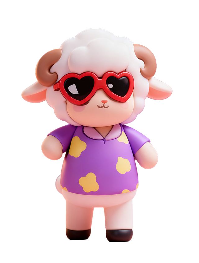 「图片1」只保留小羊，背景和文字去掉，改变风格