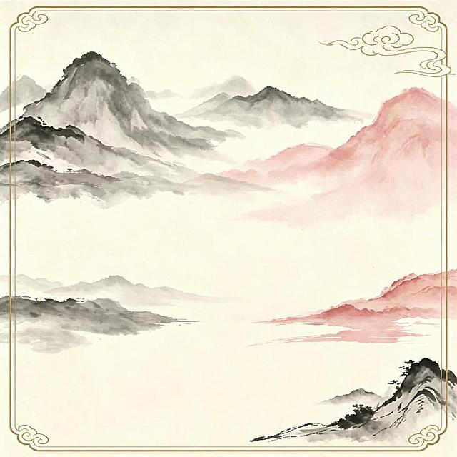 去除图片右下角的文字水印，保持原有的水墨山水画面、风格和布局不变，水印区域和周围自然融合