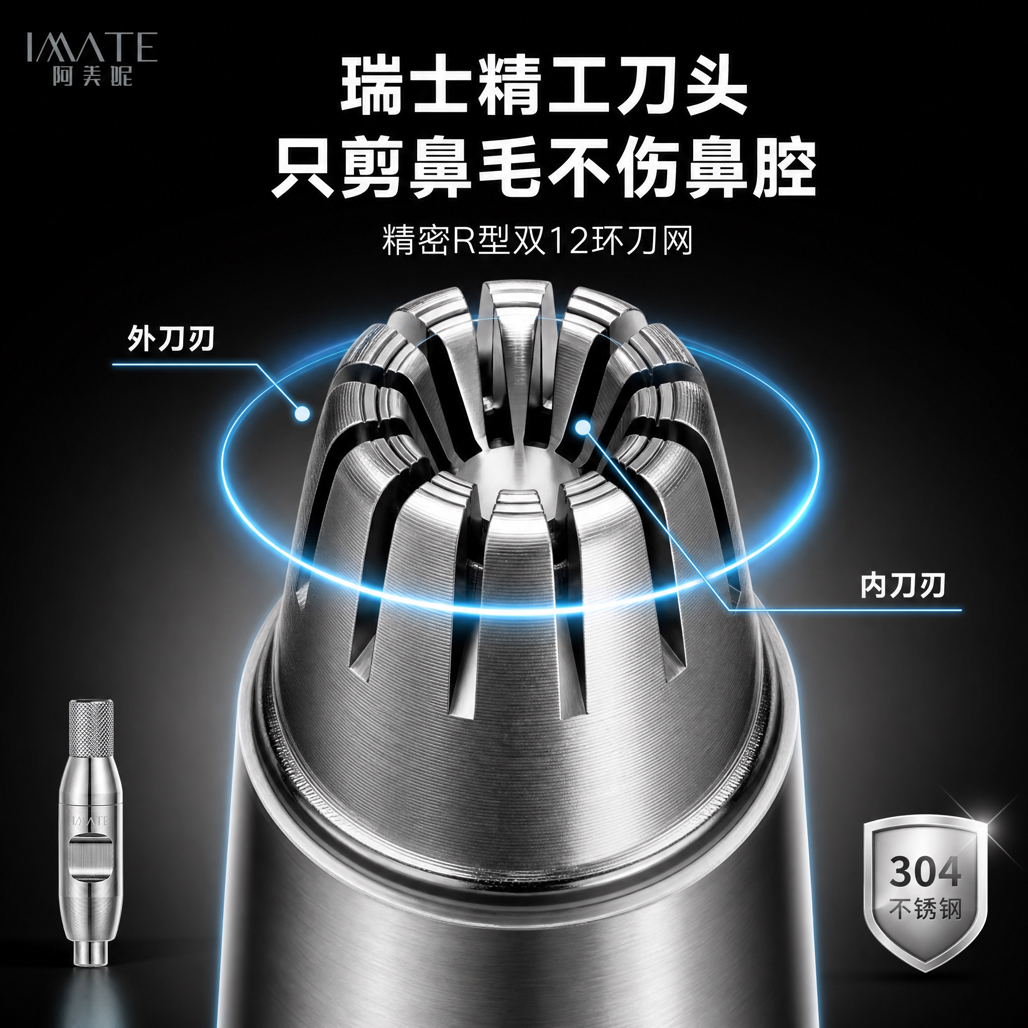 [主图-3] 产品证据与结构细节，展示刀头精密结构与304不锈… - 图片创意预览