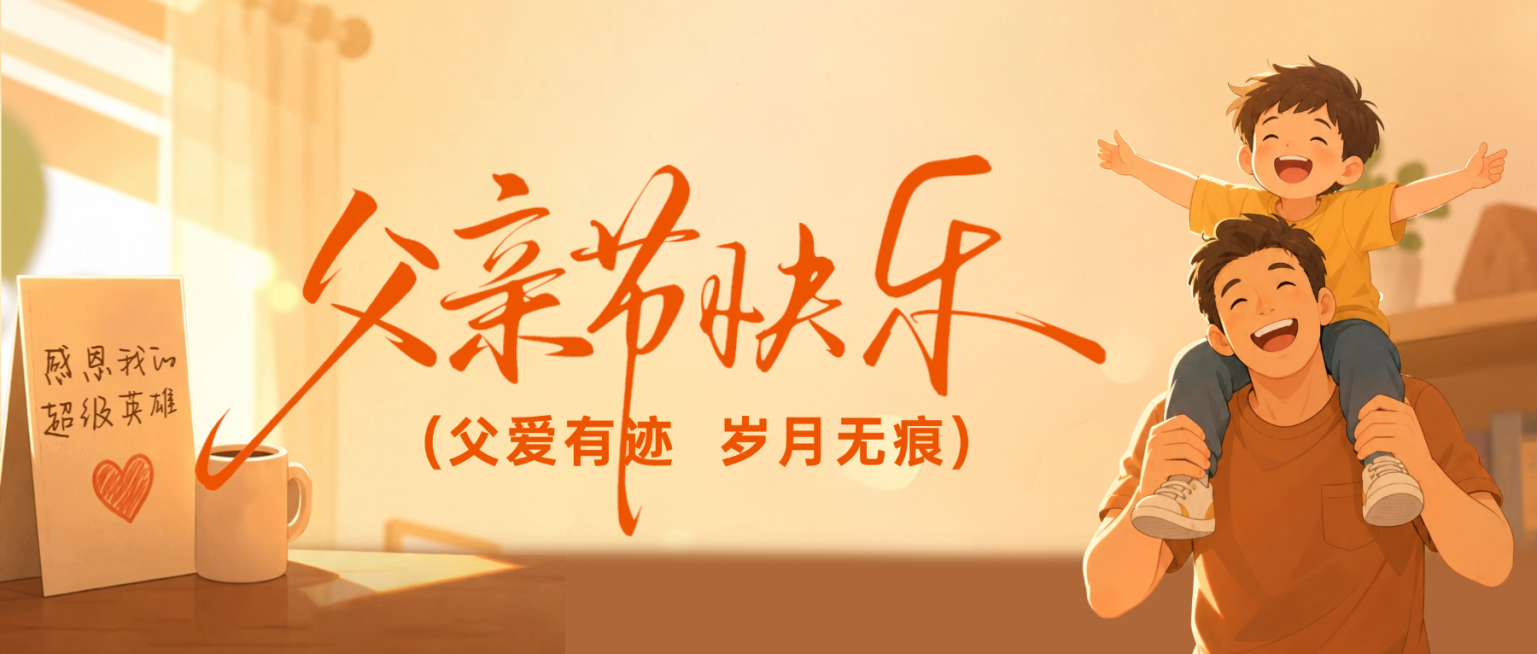 父亲节节日祝福通用温馨卡通风微信公众号首图预览效果