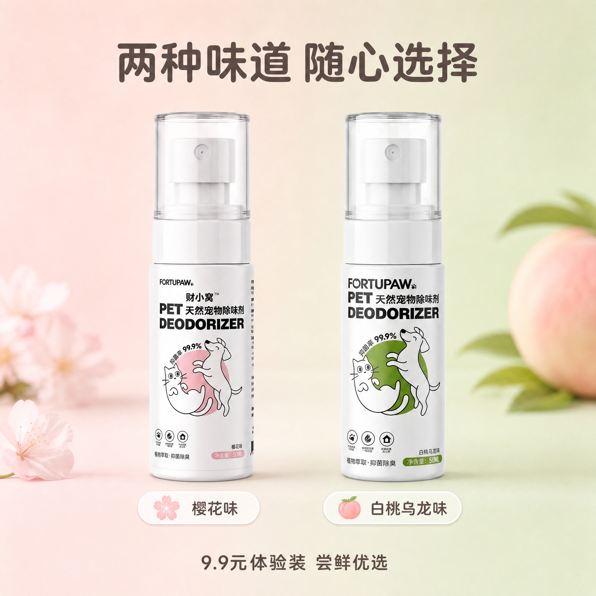 [主图-6 樱花味] 双口味选择展示，突出樱花味与白桃乌龙味两… - 图片创意预览