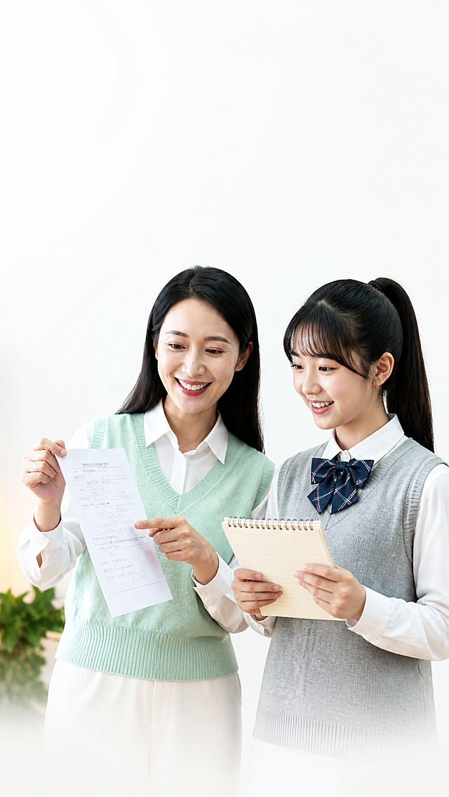 风格参考原图，保留左侧的成年女性，将原右侧小女孩替换为女高中生，女高中生放在画面右侧，画面其余部分留白，女高中生和留白区域自然过渡，整体氛围温馨真实，保持原图的明亮光线和自然风格