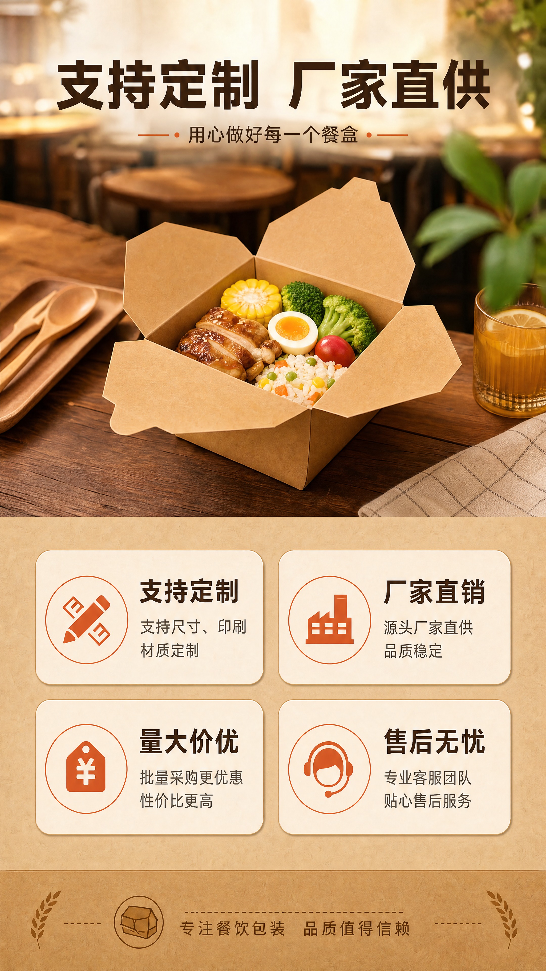 [商品] 使用【图1】长方形牛皮纸餐盒；保留四舌片翻盖结构、牛… - 图片创意预览