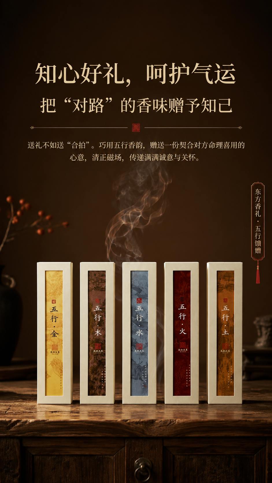 [商品] 使用【图5】五行线香五款全家福深色背景图；保留五款线… - 图片创意预览