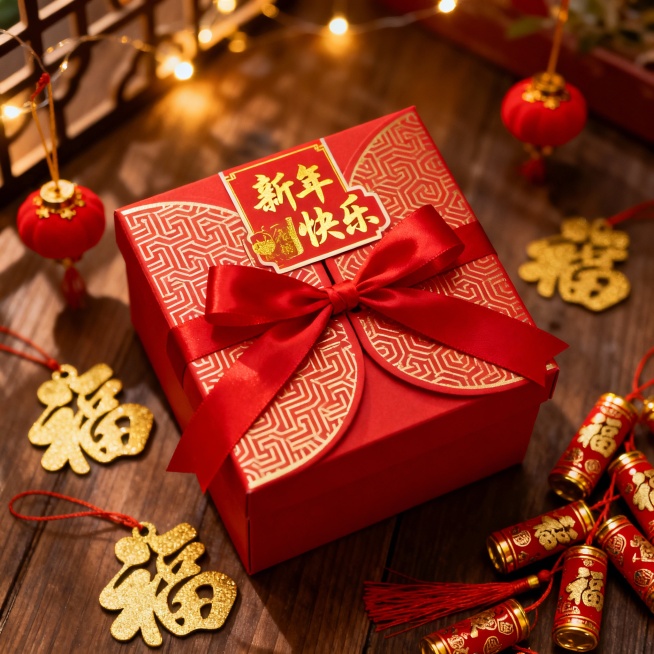 生成一张新年礼盒的图片预览效果