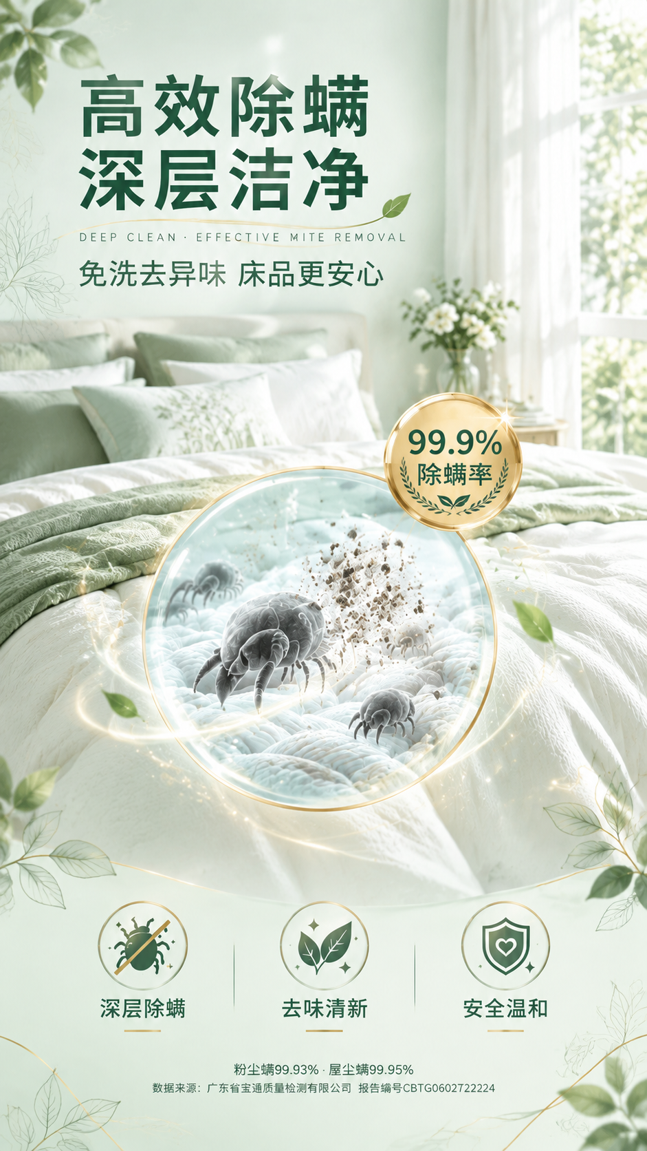 [画面] 目标：除螨效果页，高端香氛杂志风，与香型解析页风格统… - 图片创意预览