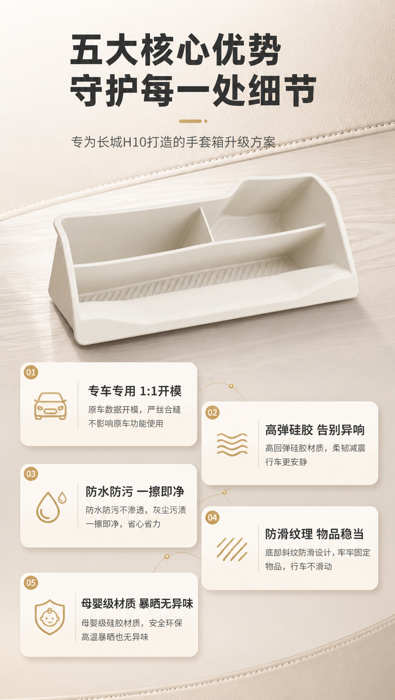 [商品] 使用【图6】【图7】手套箱硅胶垫产品图；保留米白色硅… - 图片创意预览