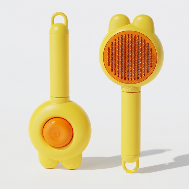 [Main Image] Pet self-cleaning needle comb product main image. [Atmosphere Style] Minimalist and pro预览效果