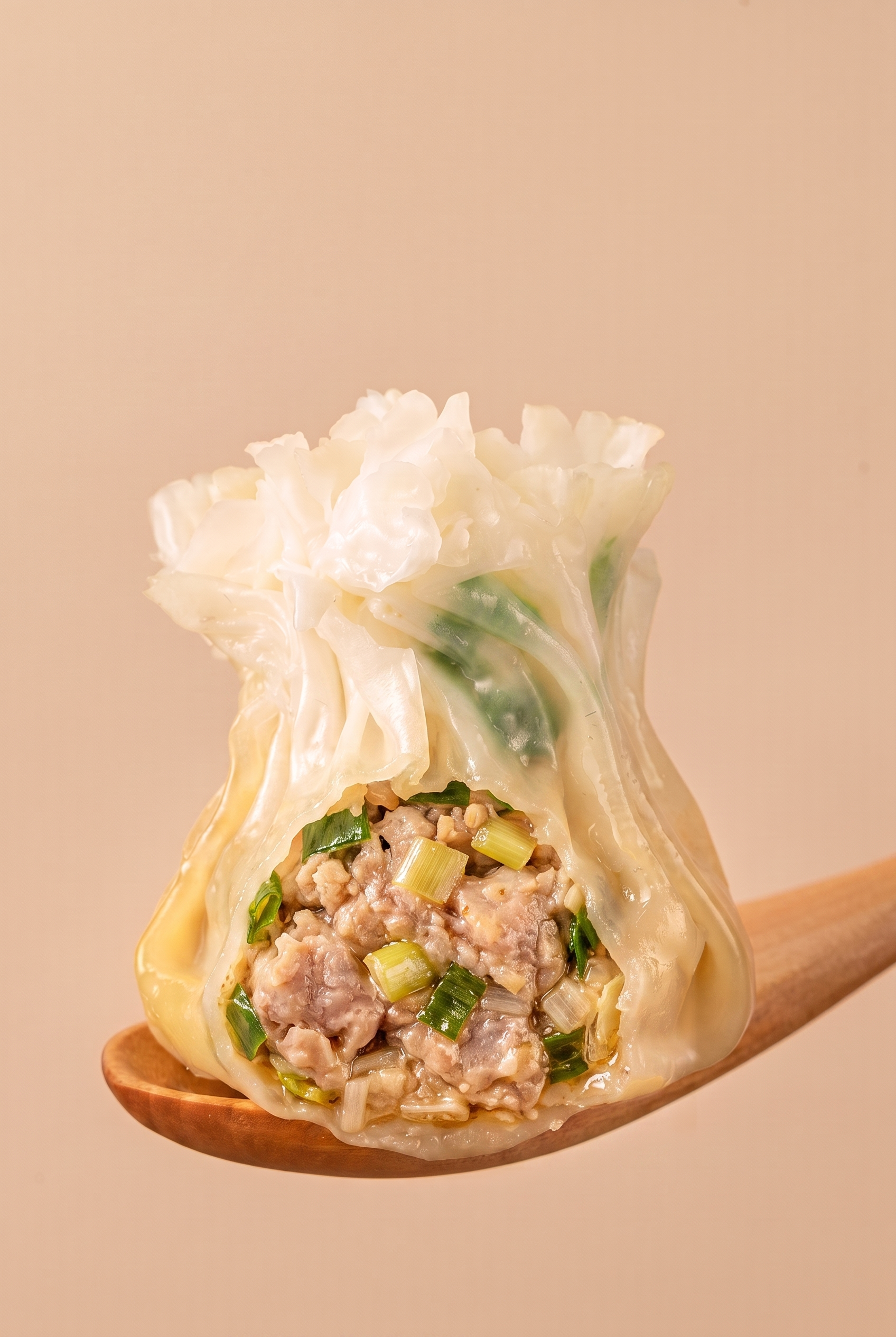 将图中的烧卖馅改成 猪肉大葱馅 的，生成的菜品要真实，并有食欲 - 图片创意预览