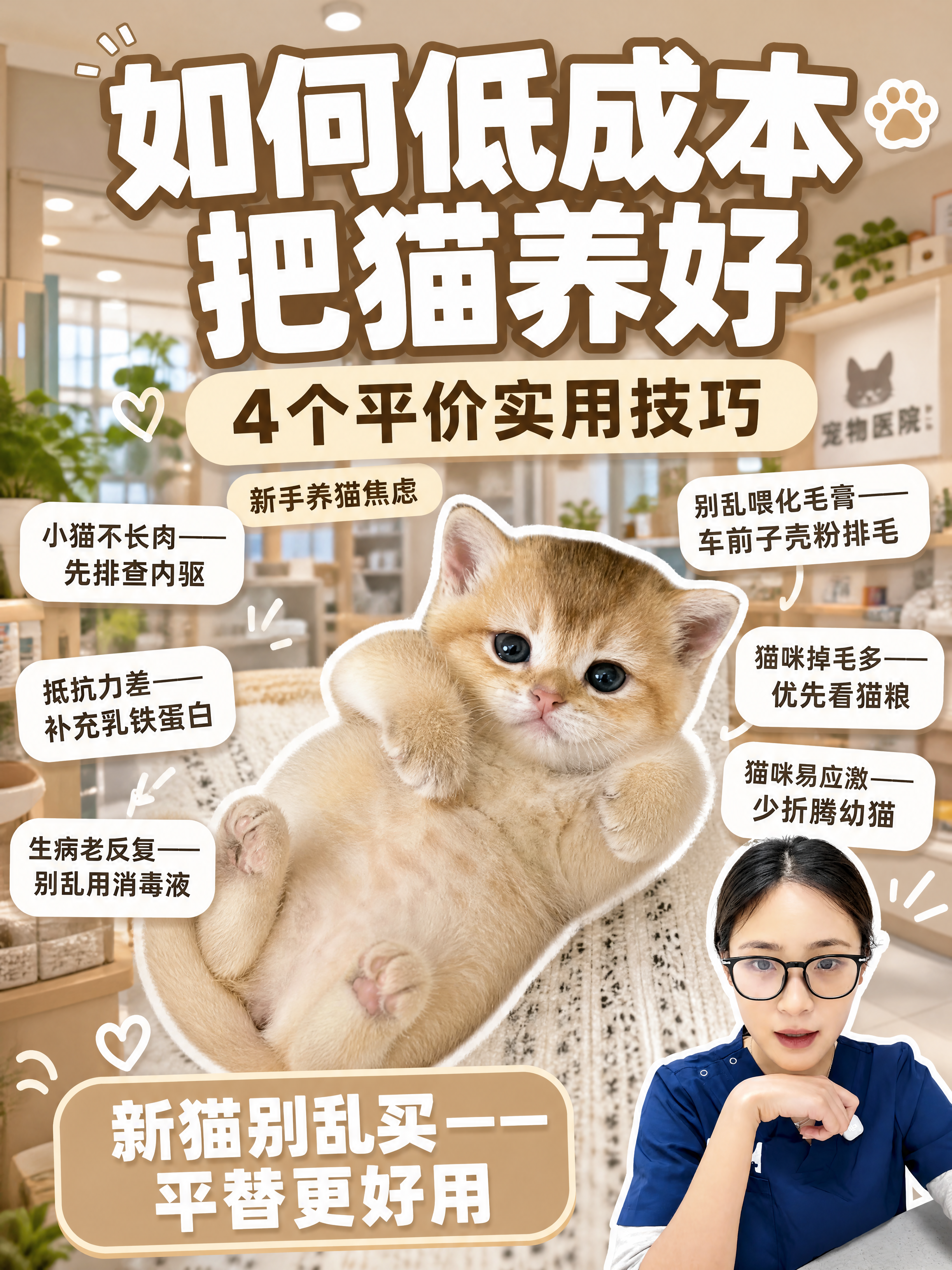 小红书笔记大字封面，配图大字，ins清新宠物科普风，版式精美，… - 图片创意预览