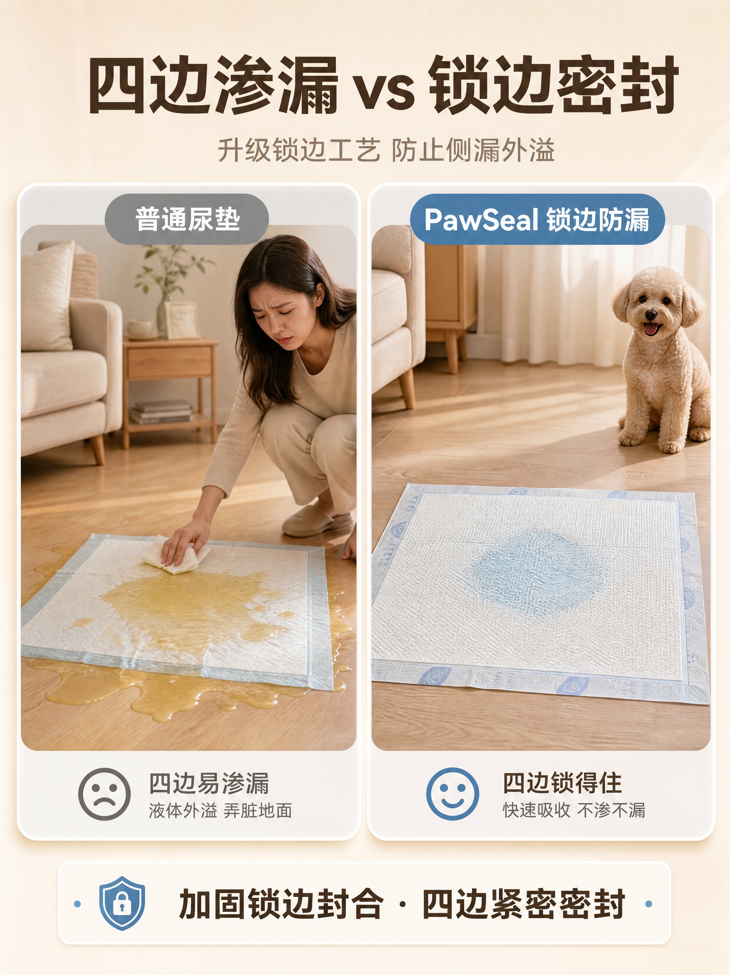 [商品] 使用【图1】PawSeal 锁边防漏宠物尿垫：保留白… - 图片创意预览
