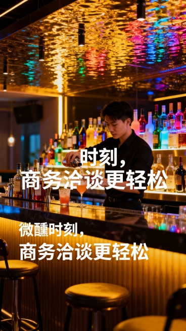 我们是做商务娱乐KTV的，生成50张商务KTV的图文，图文不要带二维码、联系方式、地址，图片可以加一点文案进去，能吸引客户的文案预览效果