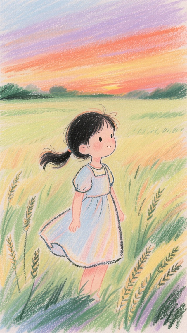 可爱惬意的小女孩