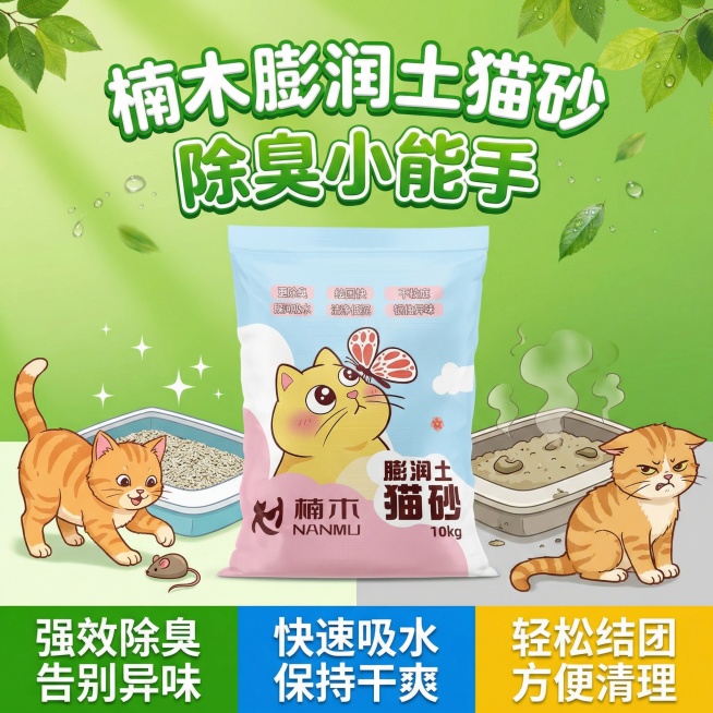 我的产品是猫砂，用我提供多产品图帮我做10张拼多多用的主图预览效果
