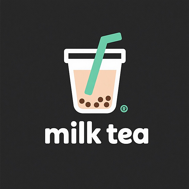 扁平插画·奶茶logo