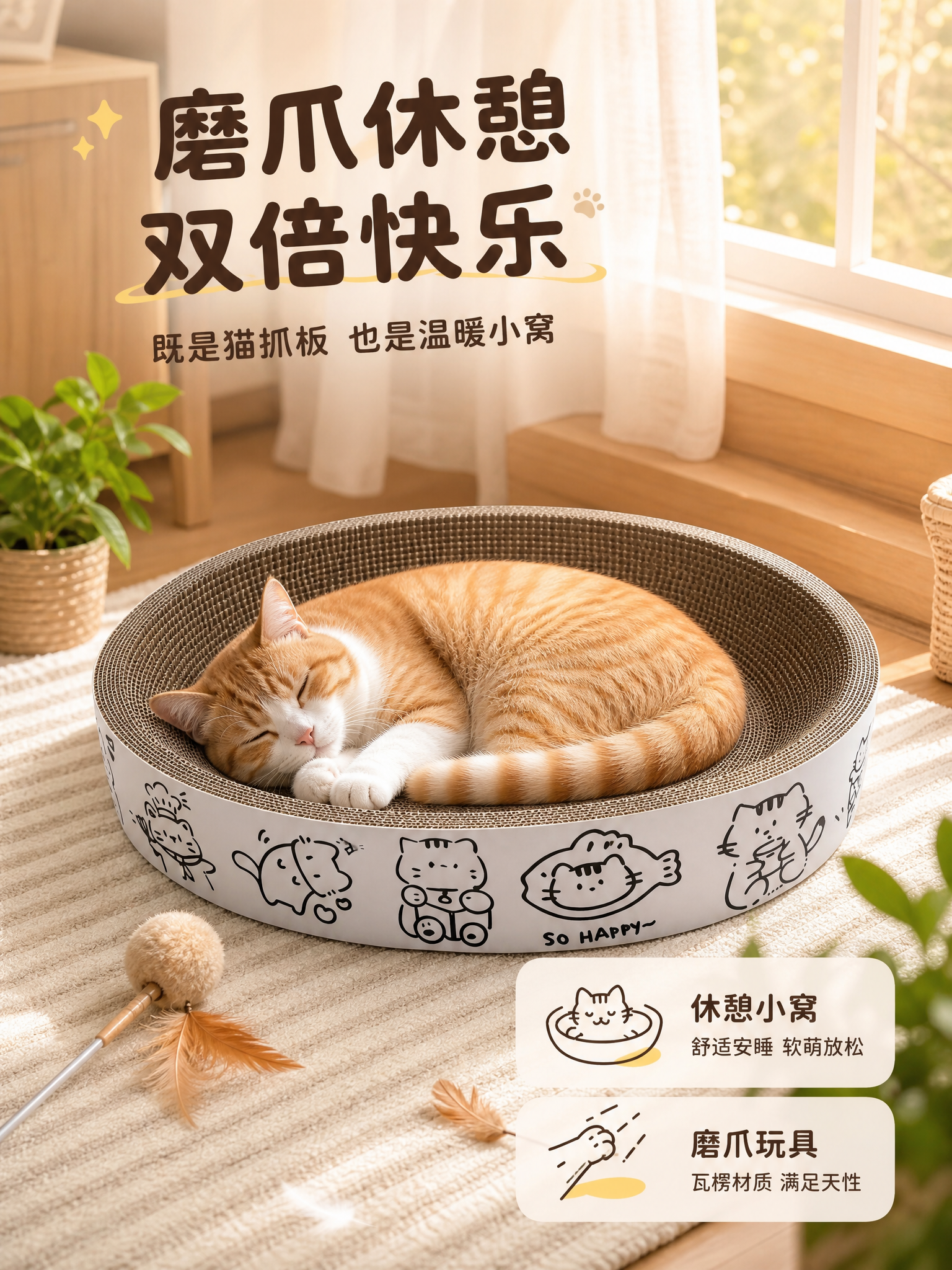 电商详情页第2张-使用场景（休憩），3:4竖版。延续日系治愈风… - 图片创意预览