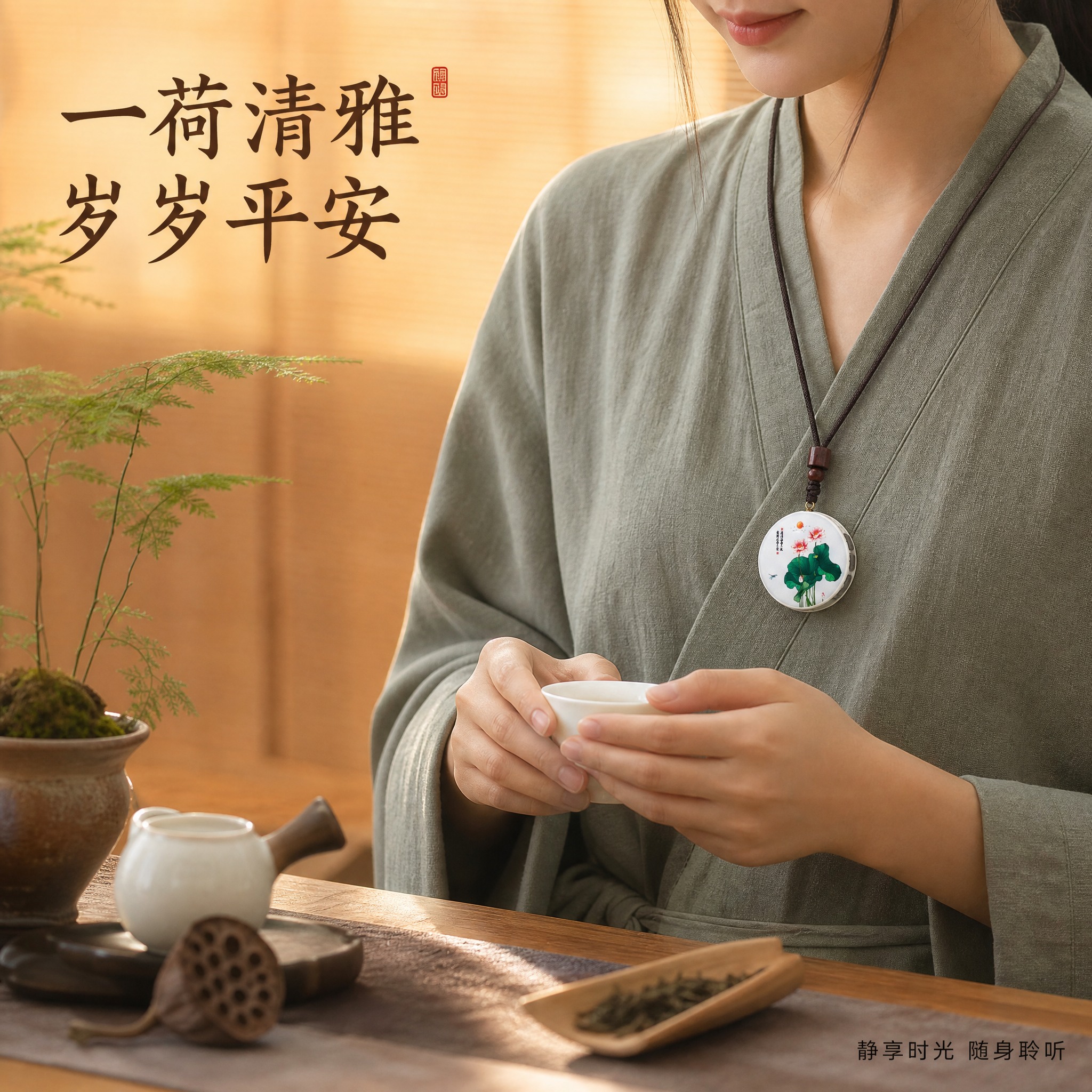 [主图-5] 生活佩戴·禅意茶服女子佩戴品茶 [统一基调] 新… - 图片创意预览