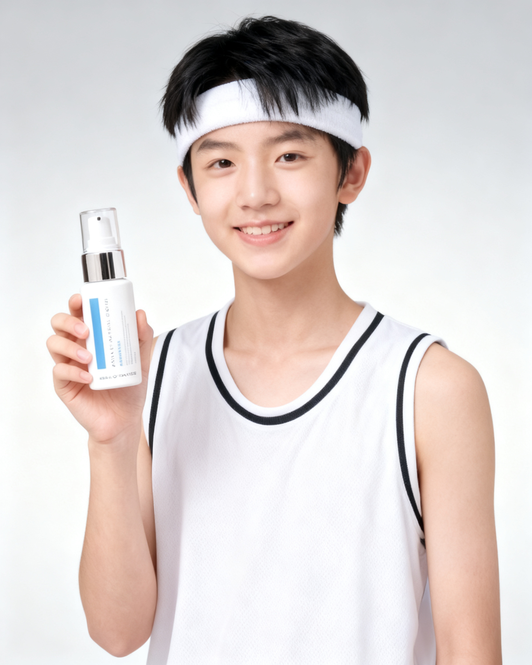 15岁左右的东亚少年男模特，学生气质，面容清秀稚嫩，黑色短发，… - 图片创意预览