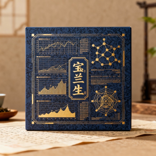 一眼辨识：独特的“数据可视化”设计在众多普洱包装中脱颖而出。 2· 价值传达：无需多言，图形本身就在诉说茶叶的稀缺与品质。 3· 品牌升华：将“宝兰生”从一个老字号，提升为拥有科学般严谨态度与档案级标预览效果