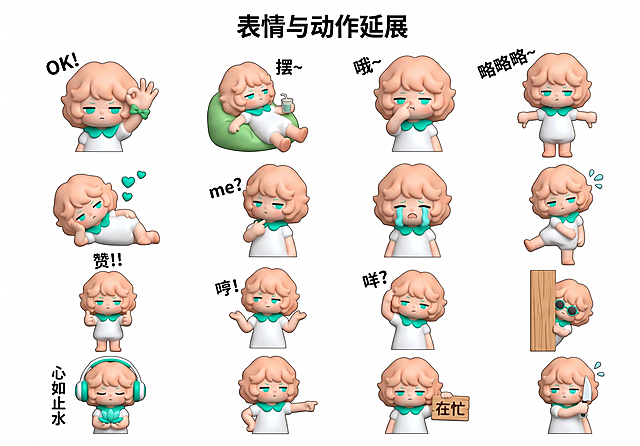 以图 1 女孩为角色锚点，参考图 2 的动作姿态做一组动作延展，保持图1角色一致性