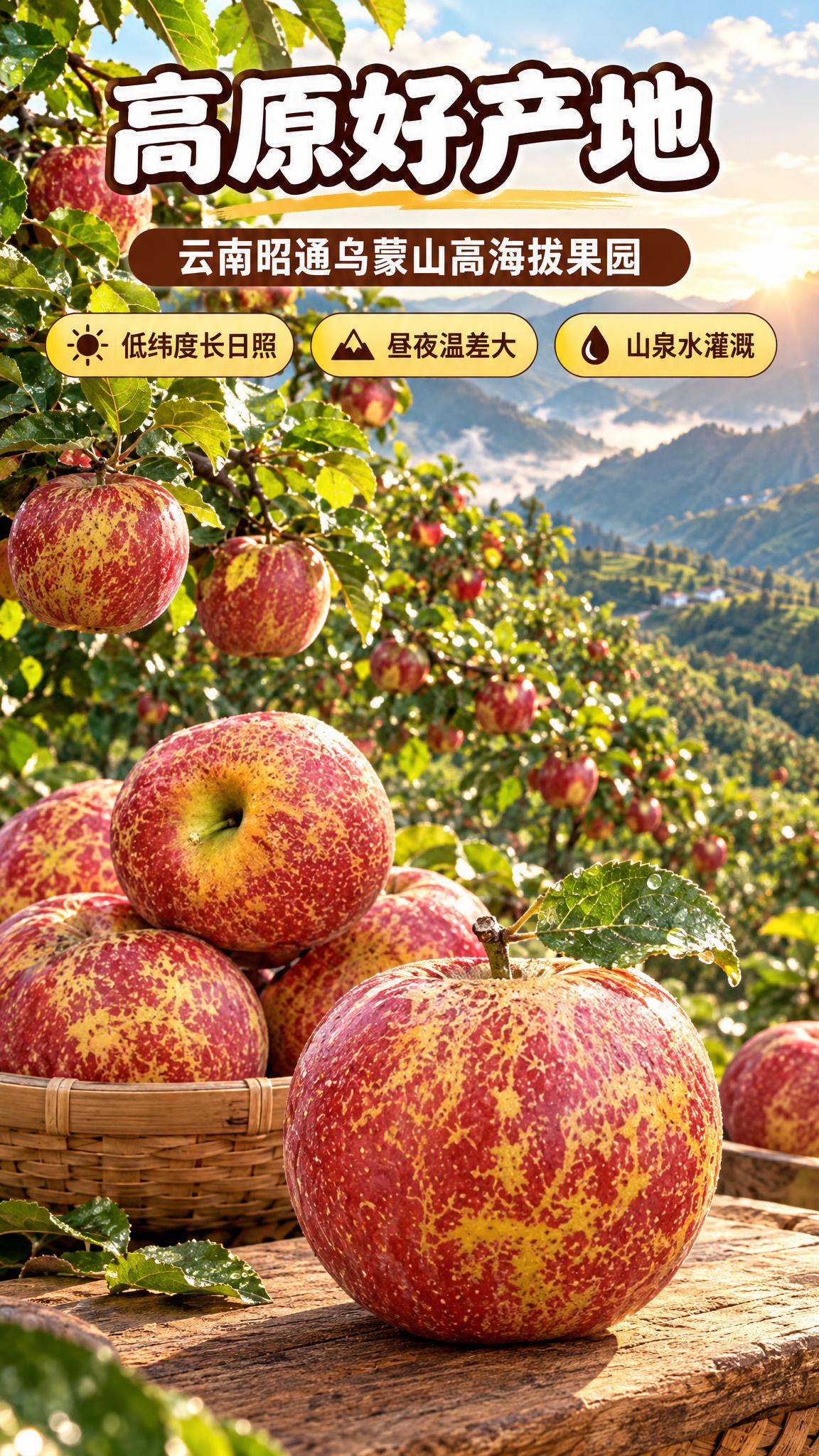 [商品] 使用【图1】昭通丑苹果实拍果作为辅助露出（红皮带黄斑… - 图片创意预览