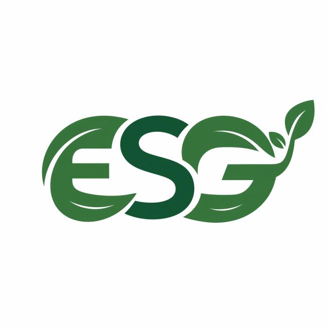 在现有ESG logo基础上，将字母G的末端延伸设计为一棵简约的小树苗轮廓，保留原有的绿色配色和几何化设计风格，保持整体logo简洁统一，白色背景，突出ESG绿色环保理念预览效果
