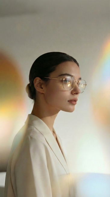 镜片上加一点淡淡的浅金色反光预览效果