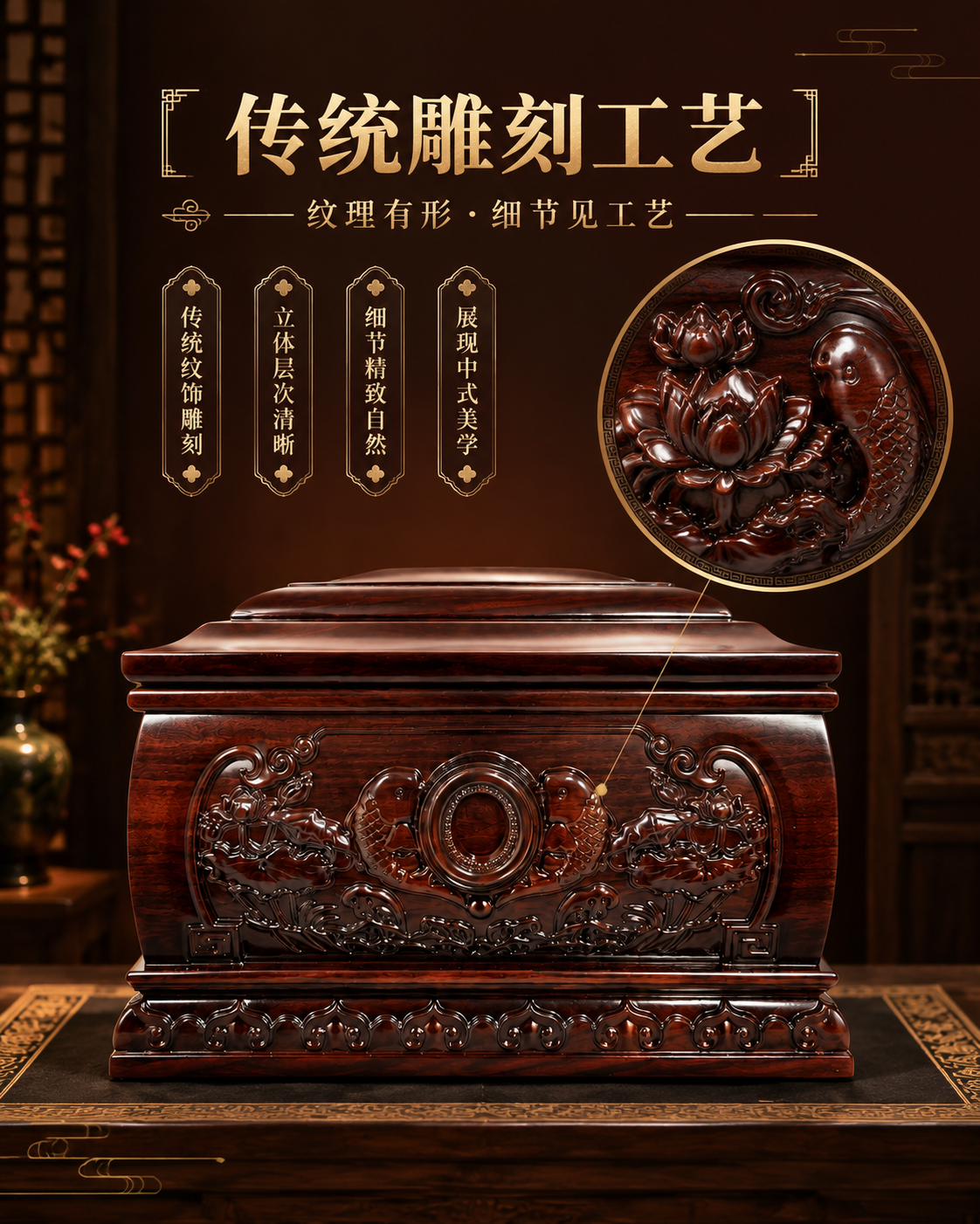 [主图-3 790×1000] 工艺细节，主题：传统雕刻工艺。… - 图片创意预览
