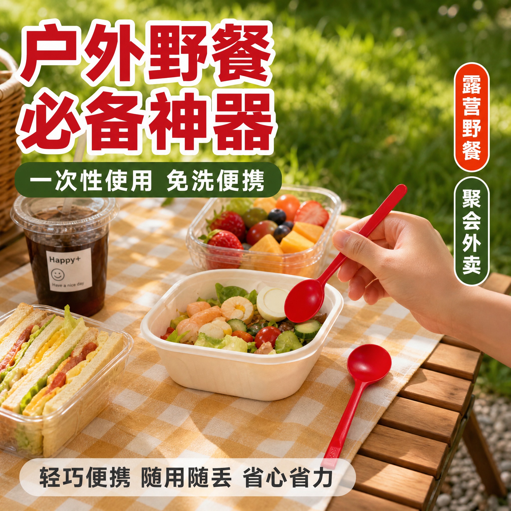 [主图-6] 主题：户外野餐露营便携使用场景，展示产品便携、一… - 图片创意预览