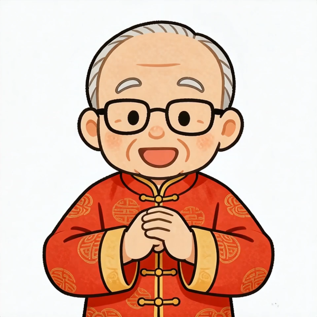 人物做拜年的姿势，配上文字“新年好”预览效果