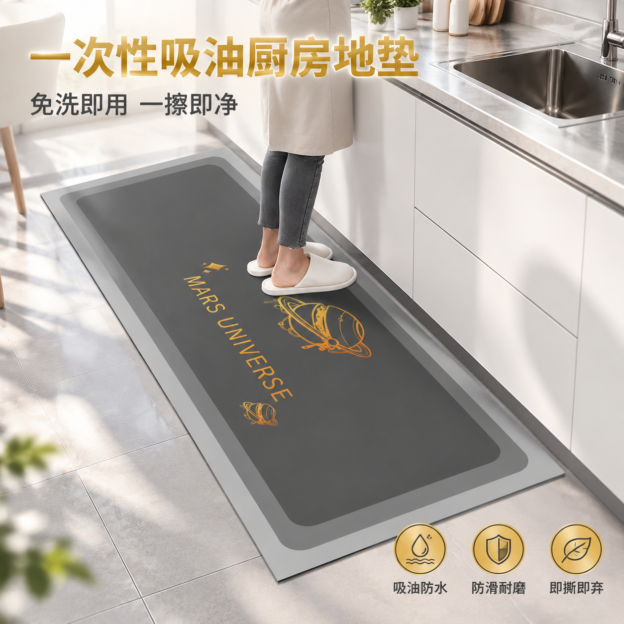 [主图-1] 轻奢星空系列一次性吸油厨房地垫 空间氛围英雄图… - 图片创意预览