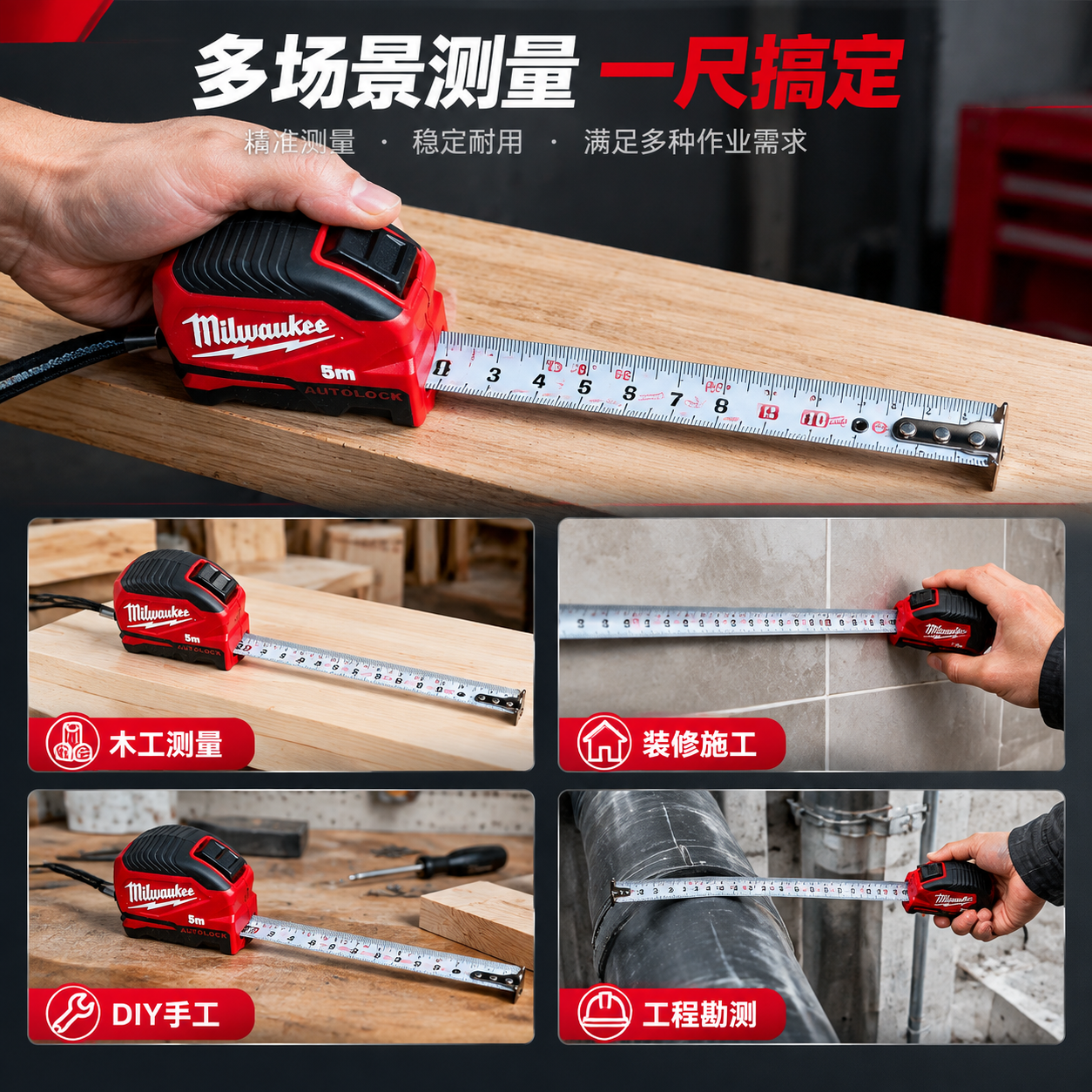 [主图-4] 场景适用与操作页，展示多场景测量应用。 [统一基… - 图片创意预览