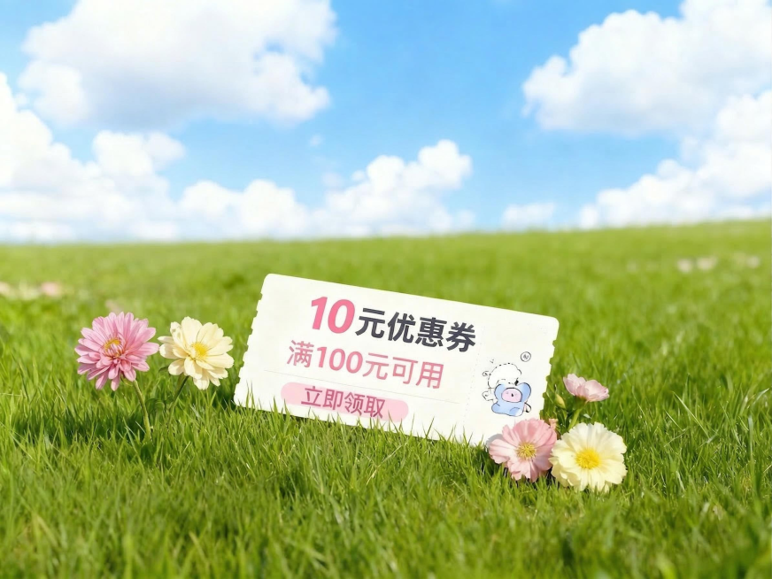 去掉蜡烛，优惠券左边放两朵跟场景搭配的花预览效果
