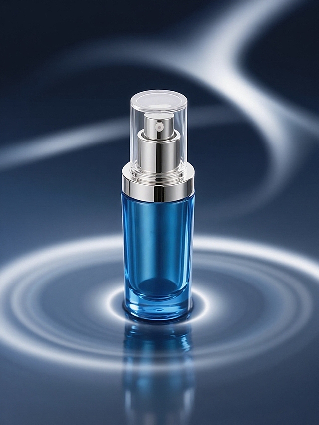 极简抽象流体光效背景，深蓝色底色，添加柔和白色光带，模仿流体丝绸形态，营造静谧优雅、流动空灵氛围，光带带渐变模糊效果