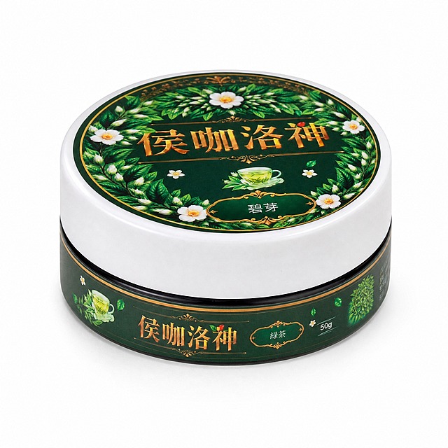 产品精修，产品置于纯白背景上，专业商业棚拍光，5500K标准中性白光，轮廓光，体积光，曝光正确，强烈真实立体感，标准透视校正，正常透视焦段，保持前侧视图机位，接地处保留干净浅淡的自然接触阴影，严禁大片投影、脏灰阴影和悬浮感，主体居中，商品完整入画不裁切，商品外轮廓视觉体量约画面60%-80%，四边均匀留白约10%-20%，严禁满幅铺满与贴边顶满，极致超清画质，细节清晰锐利，商业级实拍质感，保留原图真实材质与结构细节，严格保证产品本身的所有细节、图案、颜色、结构完全不变，瓶盖标签文字为"碧芽"，瓶身侧面标签文字为"绿茶"，文字内容和排版严格锁定，只做精修美化和换背景，明显提升商品表面洁净度，清理灰尘、污渍、指纹、油污、胶痕和霉点，让表面从脏旧发闷变为干净可售卖状态，修复划痕、磨损、掉漆和使用旧痕，翻新为干净商业新品感，基于原图材质恢复纹理、颗粒、高光和工艺细节，避免糊成塑料感，锁定原图商品颜色，颜色以输入图为唯一参考，分段部件颜色边界按原图锁定，还原真实物理色彩，消除灰暗感和偏色，锁定原图商品轮廓、件数、部件位置、连接关系、标签文字和可见功能细节，只做精修不重绘结构，罐口、盖体、肩线、标签和容量比例与原图一致，禁止改盖型、拉伸罐身或重排文字，罐盖白色塑料区域：亮面塑料质感，高光明确，曲面反光顺滑，罐身标签印刷区域：哑光/半哑光塑料质感，柔和漫反射，低高光，前侧视图，比例1:1