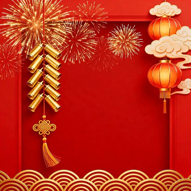 帮我生成关于类似该图的年货节氛围边框，分别生成5张不一样的；比例要求1440x1440