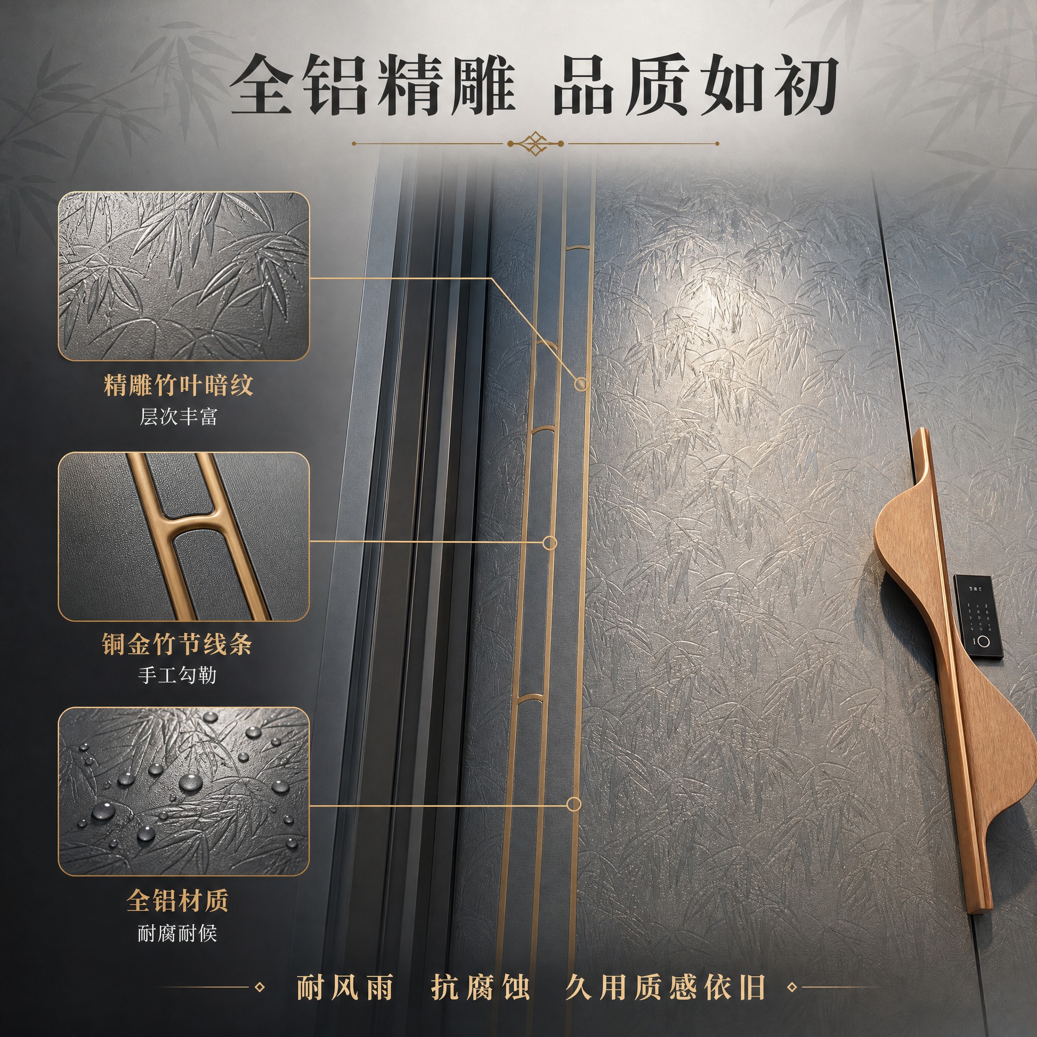 [主图-3] 材质工艺细节图，任务是展示全铝精雕工艺与产品品质… - 图片创意预览