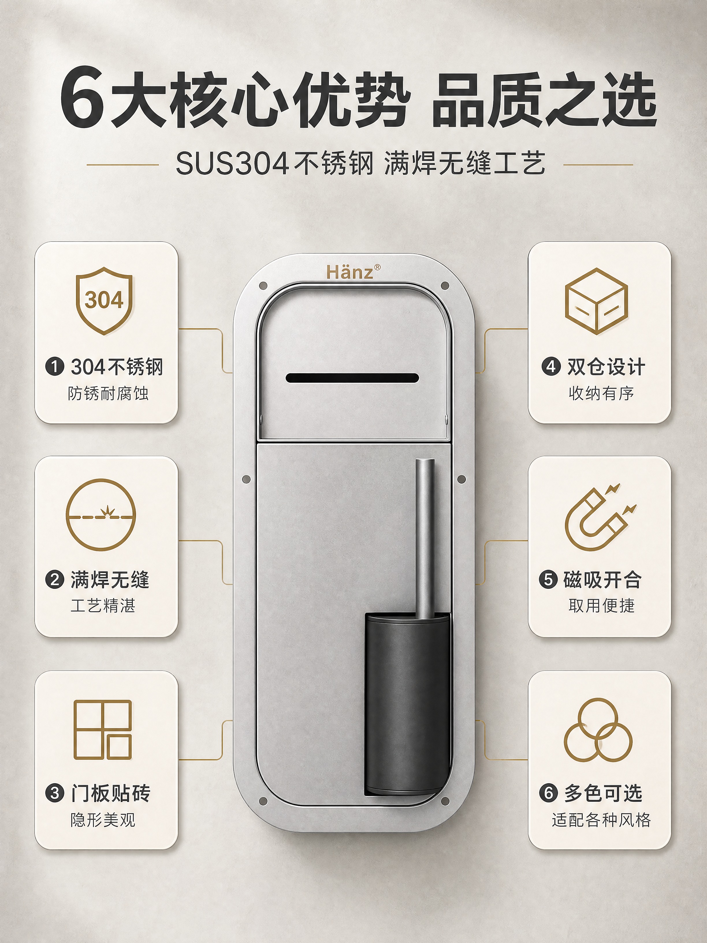 [商品] 使用【图1】灰色款嵌入式壁龛产品正面图；保留Hänz… - 图片创意预览